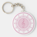 Pink Circle of Fifths Key Chain