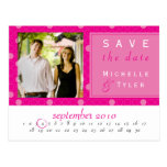 Pink Circle Save the Date Card Postcard