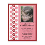 Pink Circles Birthday Invitation Post Card