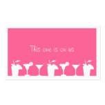 Pink cocktail wedding event custom drink ticket business cards