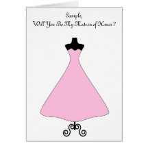 Pink Coloured Maid of Honour/Bridesmaid Card