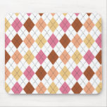 Pink, Coral, Peach & Brown Argyle Preppy Mousepad
