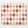 Pink, Coral, Peach & Brown Argyle Preppy Mousepad