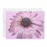 Pink Coreopsis Daisy It's a Girl Baby Announcement