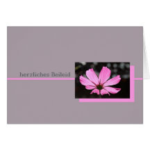 pink cosmos german sympathy card