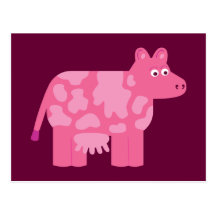 Pink Cow Post Card
