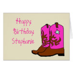 Pink Cowgirl Birthday Cards