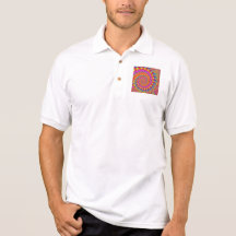 Pink Crazy Fractal Polo Shirts