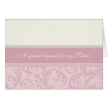 Pink Cream Sister Bridesmaid Invitation Card