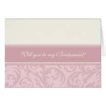 Pink Cream Swirl Bridesmaid Invitation Card