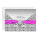 Pink Cross Elegant Christian Thank You Card invitations