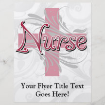 Pink Cross/Swirl Nurse Full Color Flyer