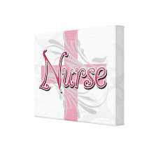 Pink Cross/Swirl Nurse Gallery Wrap Canvas