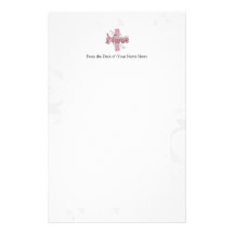 Pink Cross/Swirl Nurse Personalized Stationery