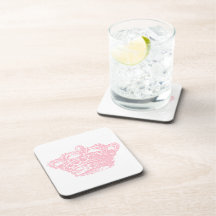 Pink Crown Drink Coaster