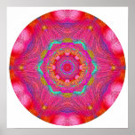 Pink Crystal Mandala posters