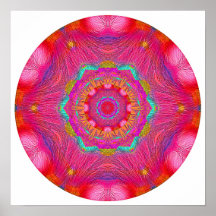 Pink Crystal Mandala Posters