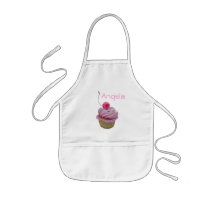 Pink Cupcake and Hearts Apron