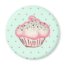 Pink Cupcake Bakery Kitchen Magnet
