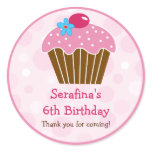 Pink Cupcake Birthday Gift Sticker