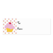 Pink Cupcake Birthday Gift Tags Business Card