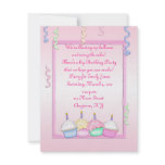 Pink Cupcake Birthday invitations