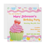 Pink Cupcake Birthday Party Invitation