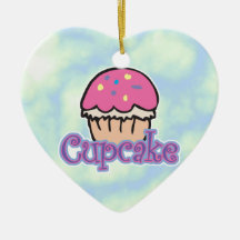 Pink Cupcake Christmas Ornament