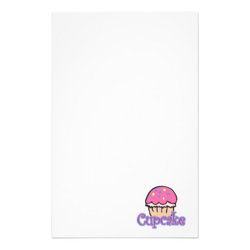 Pink Cupcake Customized Stationery