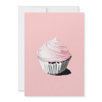 Pink cupcake invitation