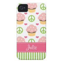 Pink Cupcake iPhone 4 Case-Mate Barely There Cover