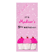 Pink Cupcake Love Birthday Party Invites