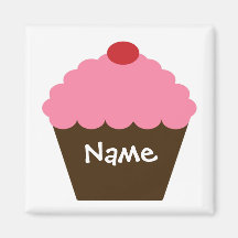 Pink Cupcake Love Fridge Magnets