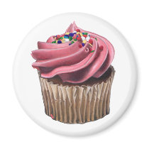 Pink Cupcake Magnet