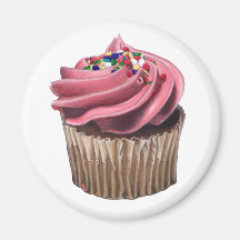Pink Cupcake Magnet