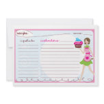 Pink Cupcake Recipe Cards invitations
