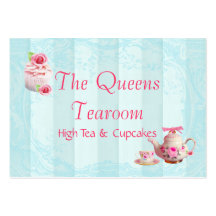Pink Cupcake Rose Business Card Robins Egg