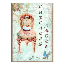 Pink Cupcake & Roses Business Cards