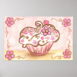 Pink Cupcake Sprinkles Art Poster posters