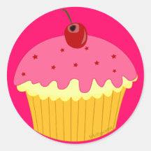 Pink Cupcake Sticker