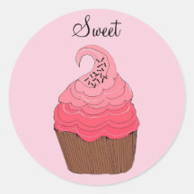 Pink Cupcake - stickers