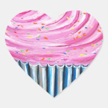 Pink Cupcake Stickers