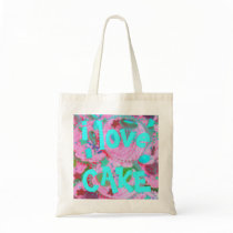 Pink Cupcakes 'i love cake' tote bag