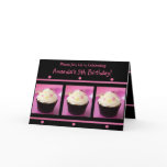 Pink Cupcakes on Black Background Invitations cards