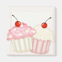 Pink Cupcakes Refrigerator Magnet