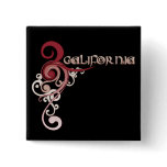 Pink Curly Swirl California Button Dark