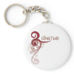 Pink Curly Swirl Idaho Keychain
