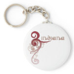 Pink Curly Swirl Indiana Keychain