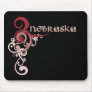 Pink Curly Swirl Nebraska Mousepad Dark
