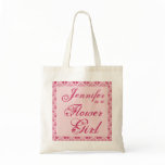 PINK Custom Flower Girl  Wedding Tote Bag